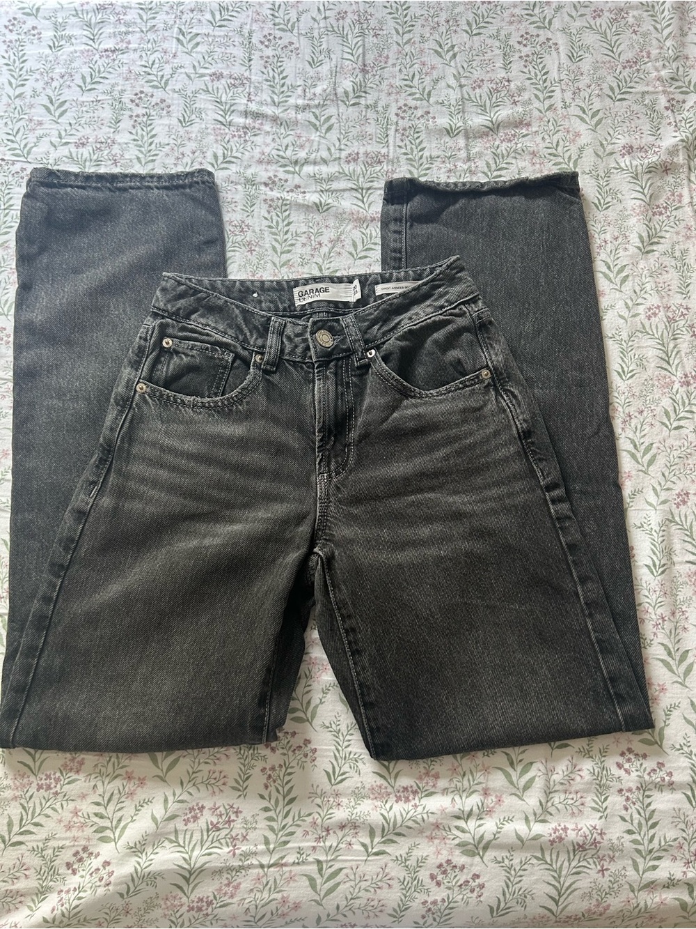 Garage 90s Straight Leg Jeans - Black Size 00